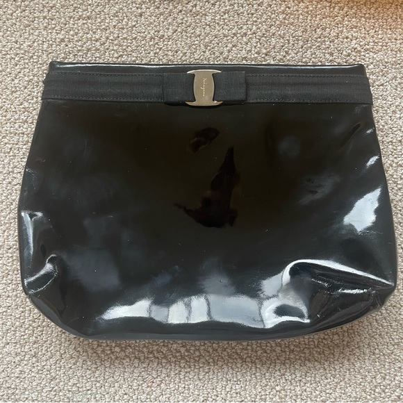 Ferragamo Vintage Black Clutch Bag - Picture 1 of 10